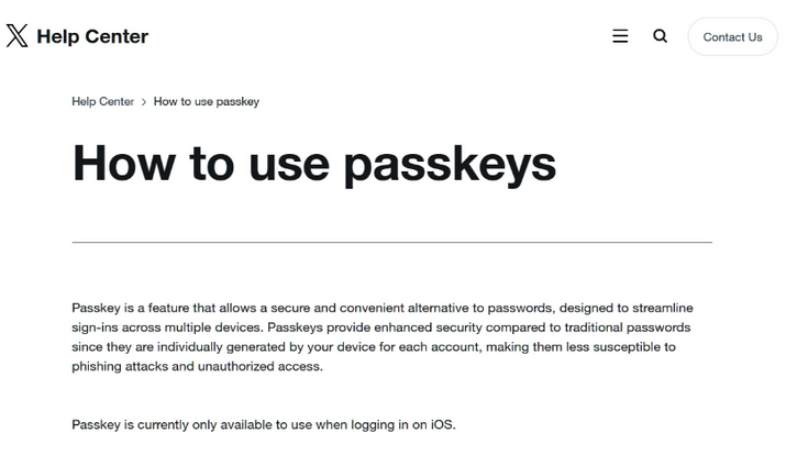 罗平苹果维修店铺分享iOS用户如何通过通行密钥(Passkey)登录 