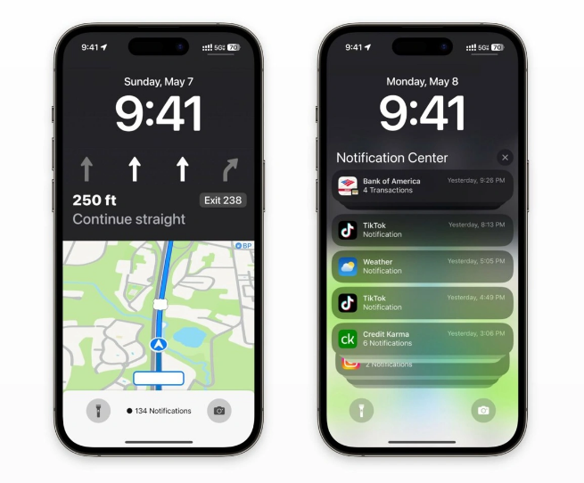 罗平苹果维修服务分享iOS17锁屏地图导航半屏显示长什么样 